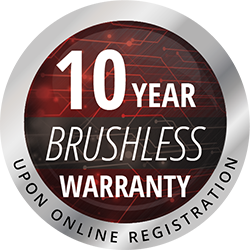 10 years brushless warranty symbol