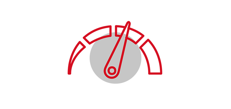 A tachometer symbol