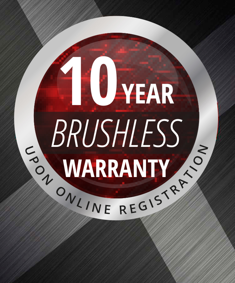 10 years brushless warranty